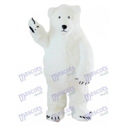 Weißer flauschiger Eisbär Maskottchenkostüm