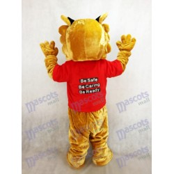 Cougar Paws in Red Shirt Mascot Costume