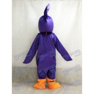 Purple Roadrunner Mascot Costume