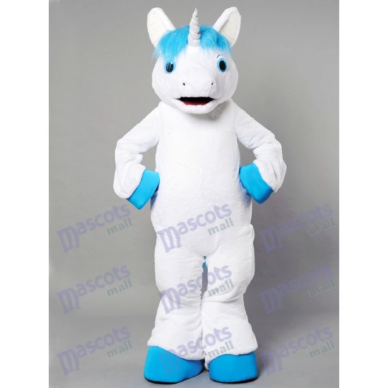 New Unicorn With Blue Mane Mascot Costume