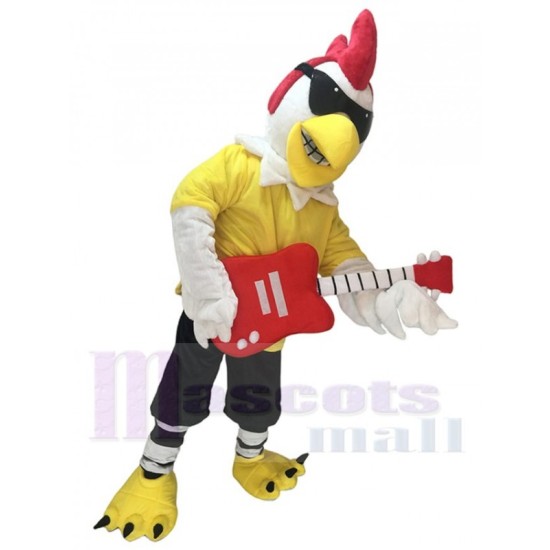Gallo con Guitarra Pollo rockero Disfraz de mascota