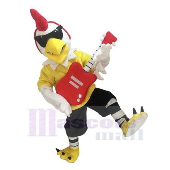 Gallo con Guitarra Pollo rockero Disfraz de mascota
