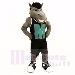Grey Powerful Mustang  Mascot Costume