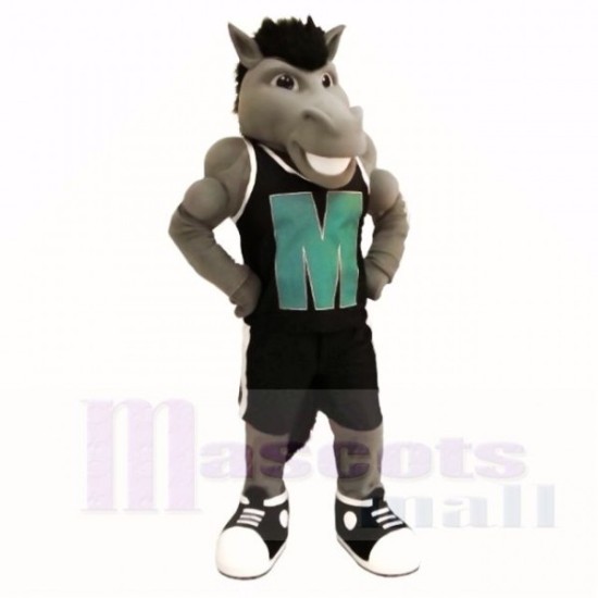 Mustang potente gris Disfraz de mascota