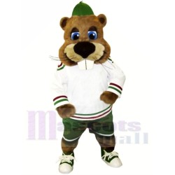 Brown Beaver in Suit Mascot Costume Animal