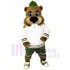 Brown Beaver in Suit Mascot Costume Animal