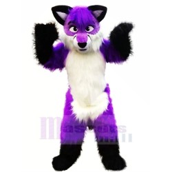 Purple Wolf Husky Mascot Costume