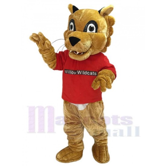 Cougar Paws in Red Shirt Mascot Costume