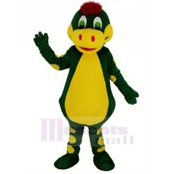 Dinosaurio verde con vientre amarillo Disfraz de mascota