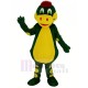 Dinosaure vert avec ventre jaune Mascotte Costume
