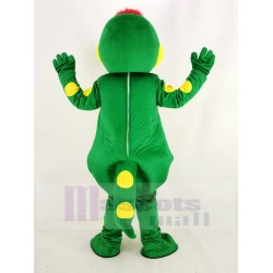 Green Dinosaur with Yellow Belly Mascot Costume