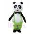 Süßer Panda im grünen Mantel Maskottchenkostüm