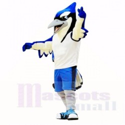 Sports Blue-and-Black Bird Mascot Costume