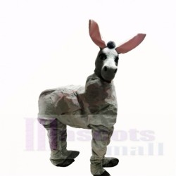 Cute Grey Two Person Donkey Mascot Costume