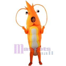 Orange Shrimp Mascot Costume