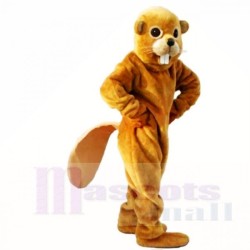 Friendly Yellow Light Beaver Mascot Costume Adult