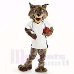 Sport Bobcats im weißen Hemd Maskottchenkostüm Hochschule