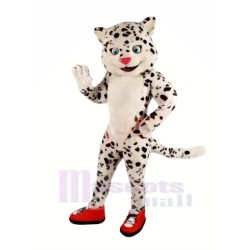 Happy Snow Leopard Mascot Costumes Cartoon