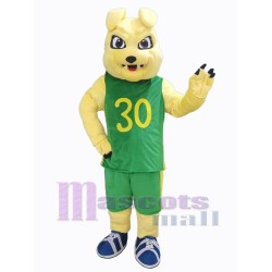 Bulldogge im grünen Sport-Shirt Maskottchen-Kostüm Tier