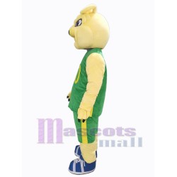 Bulldog in Green Sports Shirt Mascot Costume Animal