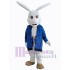 Osterhase im blauen Mantel Maskottchen-Kostüm Tier