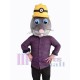 Beaver Head with Safety Helmet Mascot Costume Animal