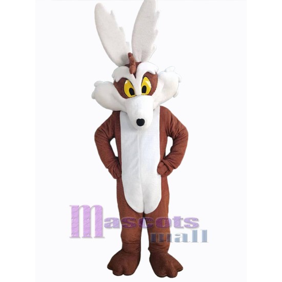 Schlauer weißer und brauner Kojote Maskottchen-Kostüm Tier