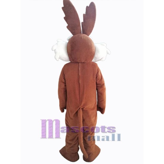 Cunning White and Brown Coyote Mascot Costume Animal