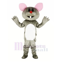 Ratón gris con nariz roja Disfraz de mascota