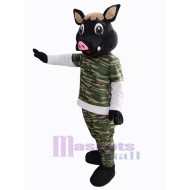 Sanglier noir en camouflage Mascotte Costume Animal