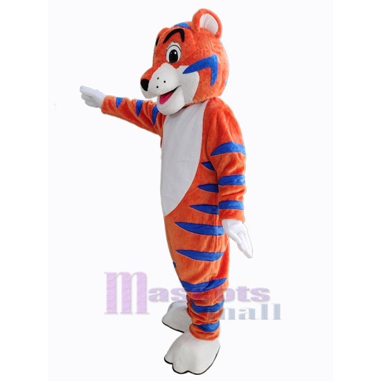 Tiger mit blauen Streifen Maskottchen-Kostüm Tier