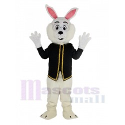 Ostern Blauer Hase Kaninchen in schwarzer Weste Maskottchen Kostüm