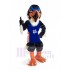 Sportif Aigle féroce avec T-shirt bleu Costume de mascotte