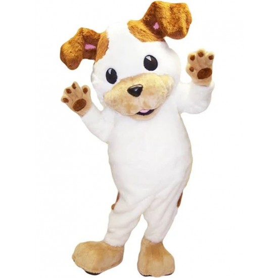 White and Brown Jack Russell Terrier Dog Mascot Costume