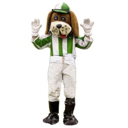 Fußball-Hundemaskottchen-Kostüm mit grün-weißem Jersey