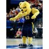 Wildes gelbes Bulldog-Maskottchen-Kostüm aus dunkelblauem Jersey