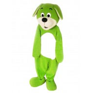 Costume de mascotte de chien boxer vert heureux avec de longues oreilles