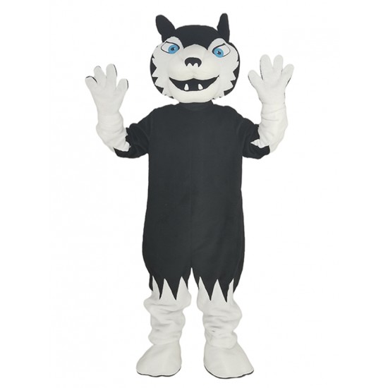 Schwarzer Wolf Spieler Maskottchen Kostüm Tier