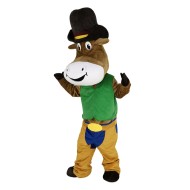Vaquero buey ganado en camisa verde traje de la mascota animal