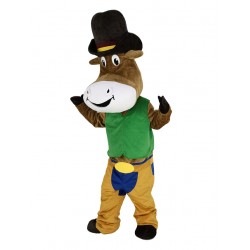 Cowboy Ox Cattle in Green Shirt Mascot Costume Animal