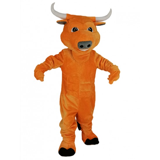 Robust Orange Bull Mascot Costume Animal