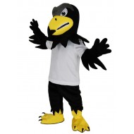 Fierce Falcon Eagle in White T-shirt Mascot Costume