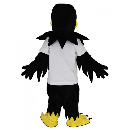 Fierce Falcon Eagle in White T-shirt Mascot Costume