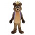 Costume de mascotte King Billy Bob Bear avec gilet violet