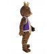 Disfraz de mascota King Billy Bob Bear con chaleco morado