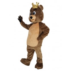 Brown King Billy Bob Bear Mascot Costume