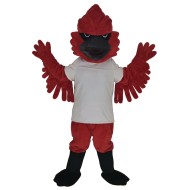 Costume de mascotte Cardinal Bird en T-shirt blanc