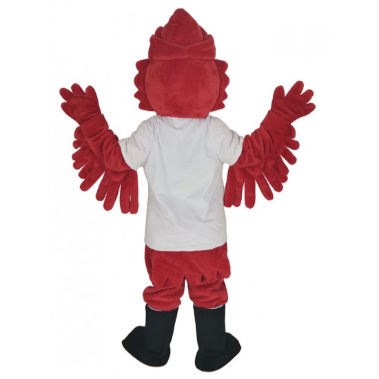 Kardinal Vogel im weißen T-Shirt Maskottchen Kostüm