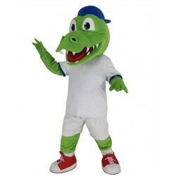 Sport Alligator with Blue Hat Mascot Costume Animal