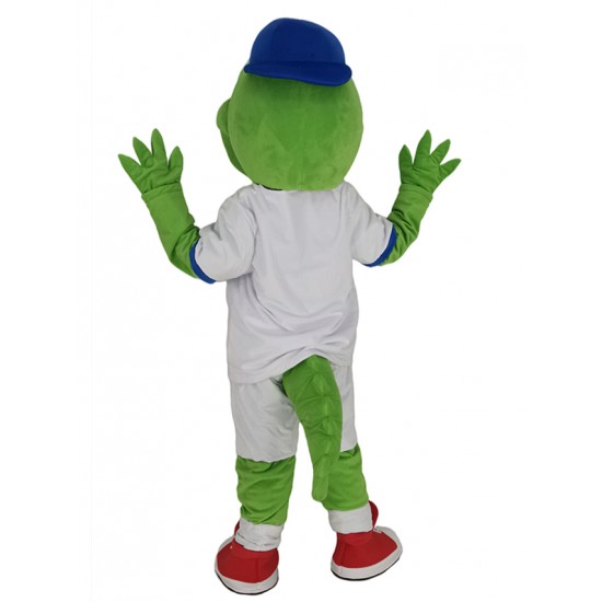 Sport Alligator mit blauem Hut Maskottchen Kostüm Tier
